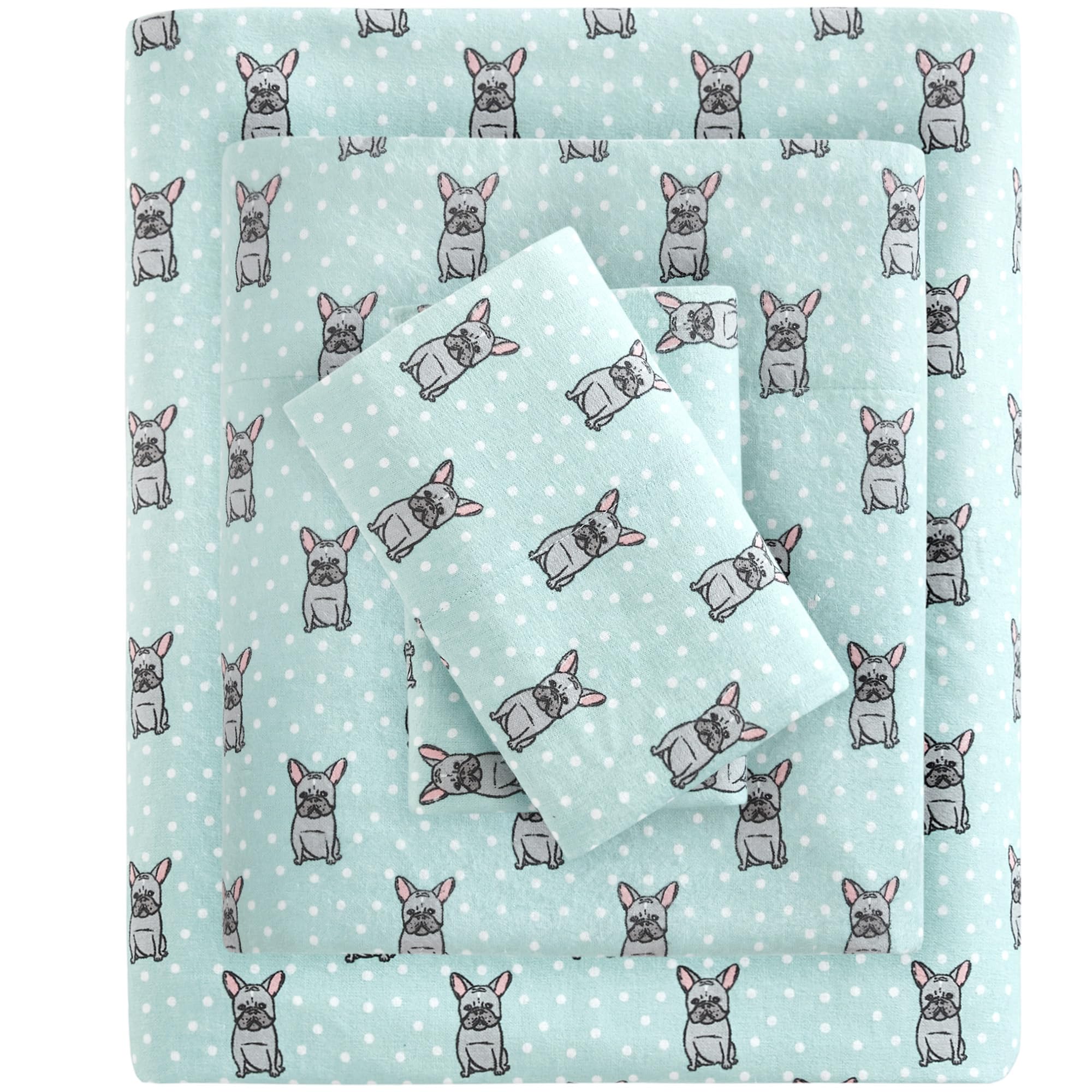 Sleep Philosophy front view of twin flannel set shows style and warmth
