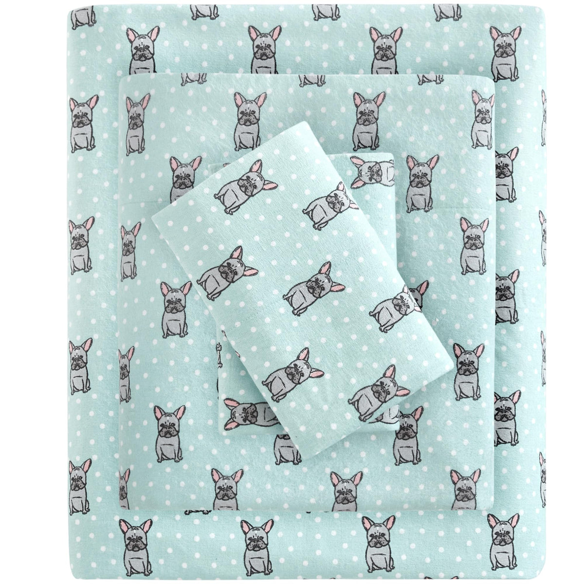 Sleep Philosophy front view of twin flannel set shows style and warmth