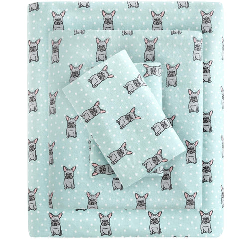 Sleep Philosophy front view of twin flannel set shows style and warmth