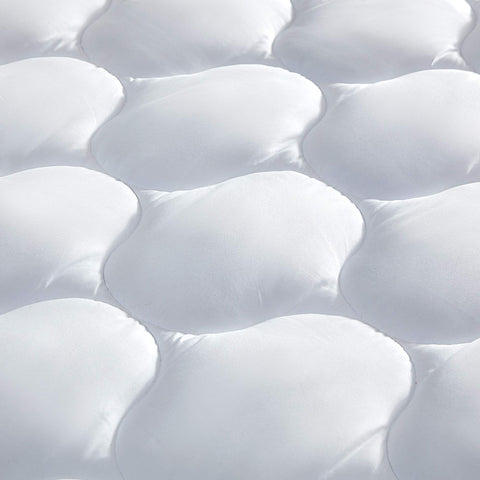 SLEEP ZONE protector on a deep mattress to show stretch‑to‑fit capability