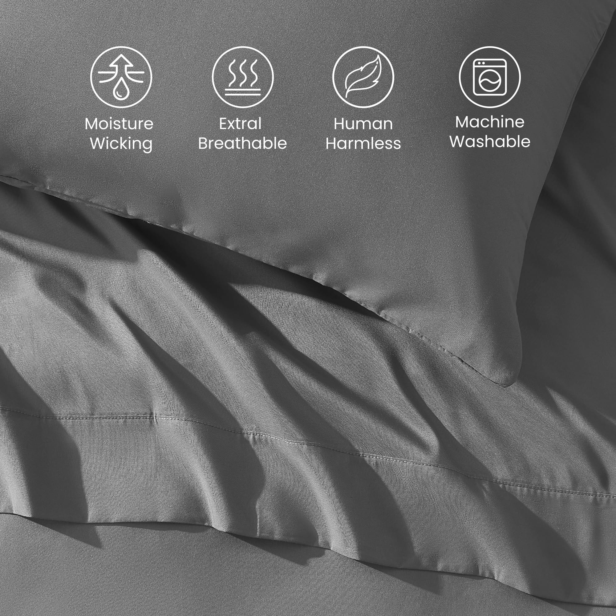 SLEEP ZONE two king pillowcases on flat lay highlighting smooth finish