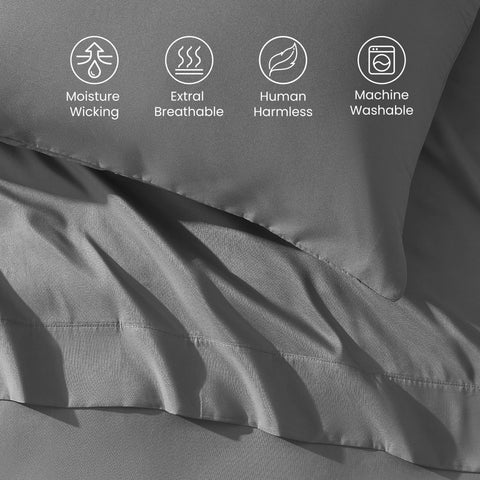 SLEEP ZONE two king pillowcases on flat lay highlighting smooth finish