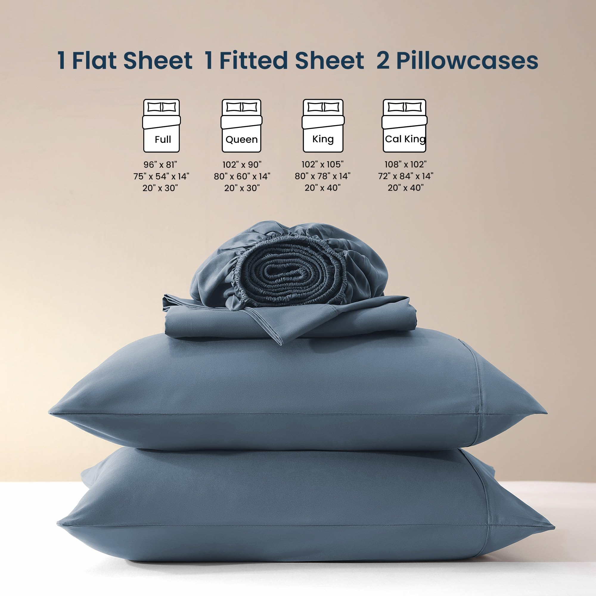 SLEEP ZONE sheet set on mattress showing 16-inch deep pocket fit