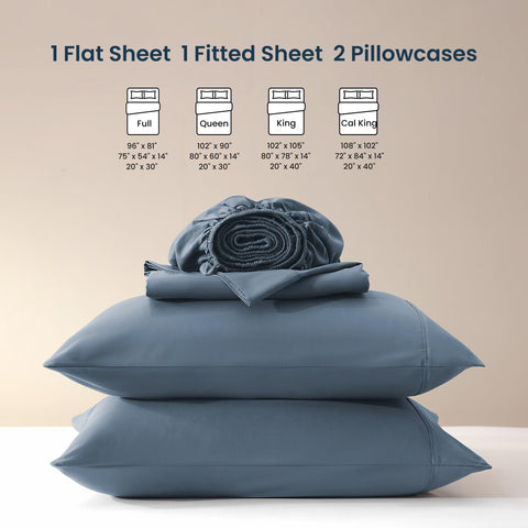 SLEEP ZONE sheet set on mattress showing 16-inch deep pocket fit