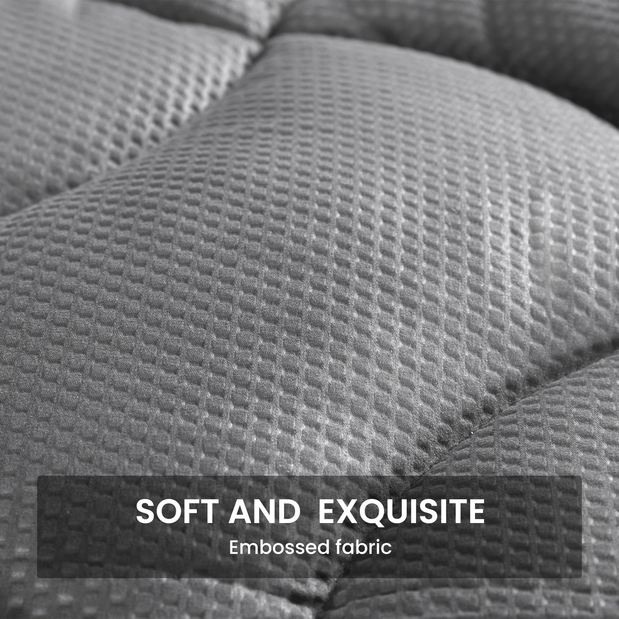 SLEEP ZONE side profile on mattress showing added cushioning and height