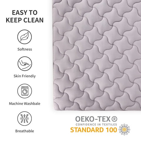 SLEEP ZONE Twin XL pad next to ruler showing size and depth compatibility