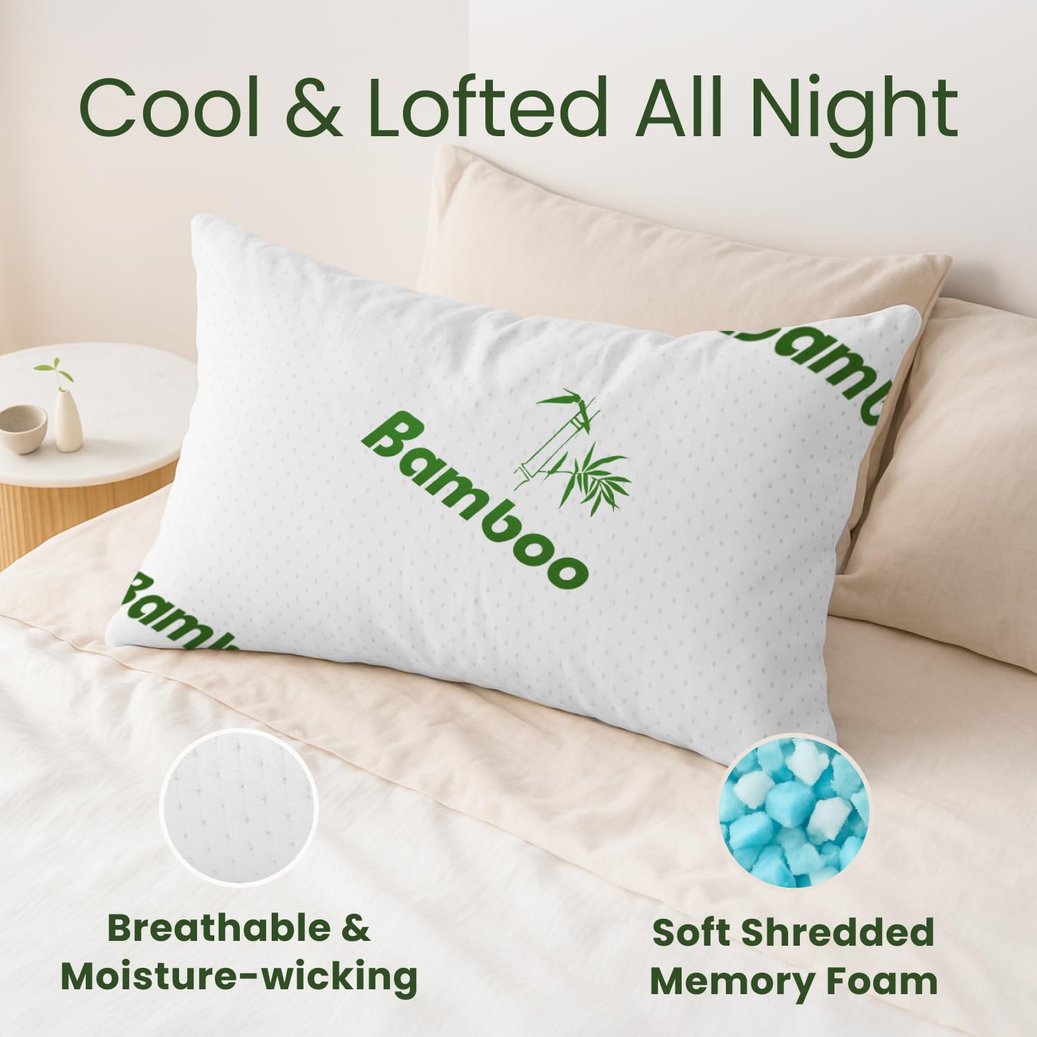 Sleepavo shredded memory foam close-up showing airy texture for improved airflow