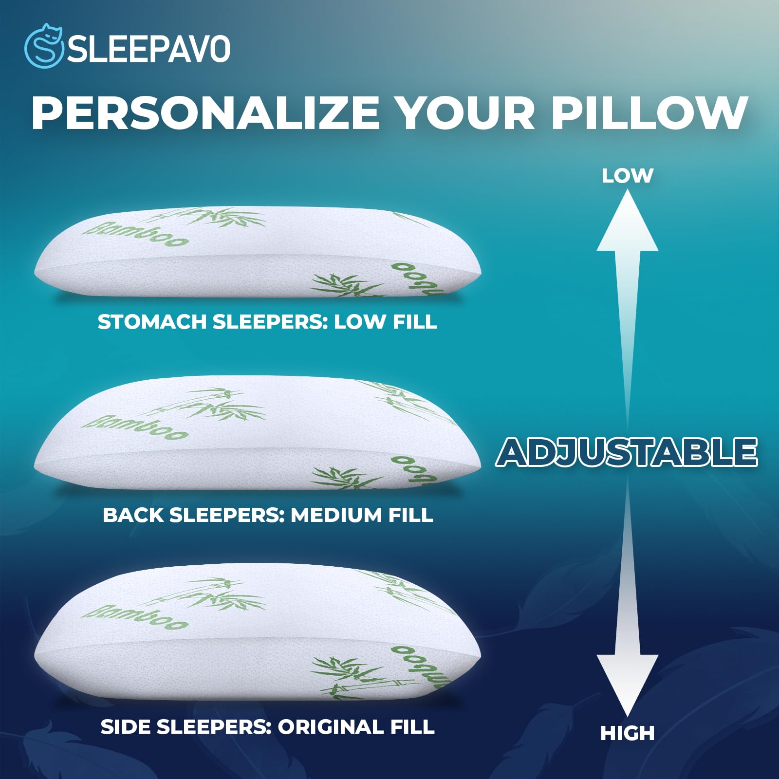 Sleepavo close-up of rayon bamboo cover texture highlighting cool, soft surface