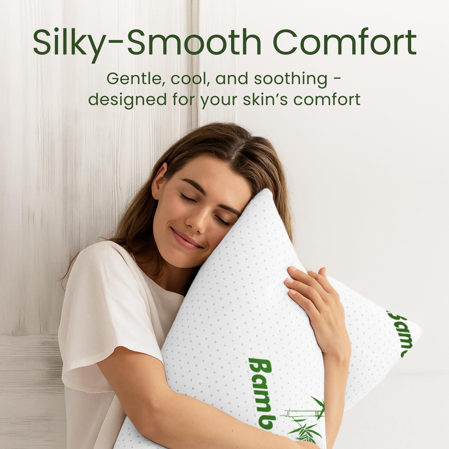 Sleepavo side view showing pillow loft and consistent support for neck alignment