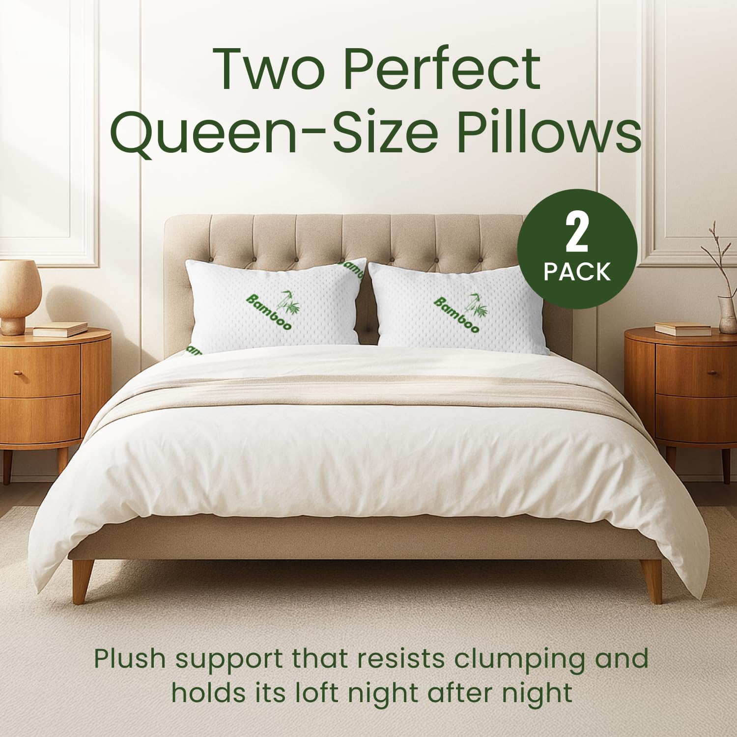 Sleepavo two pillows boxed together ready as a guest-ready bedding pair