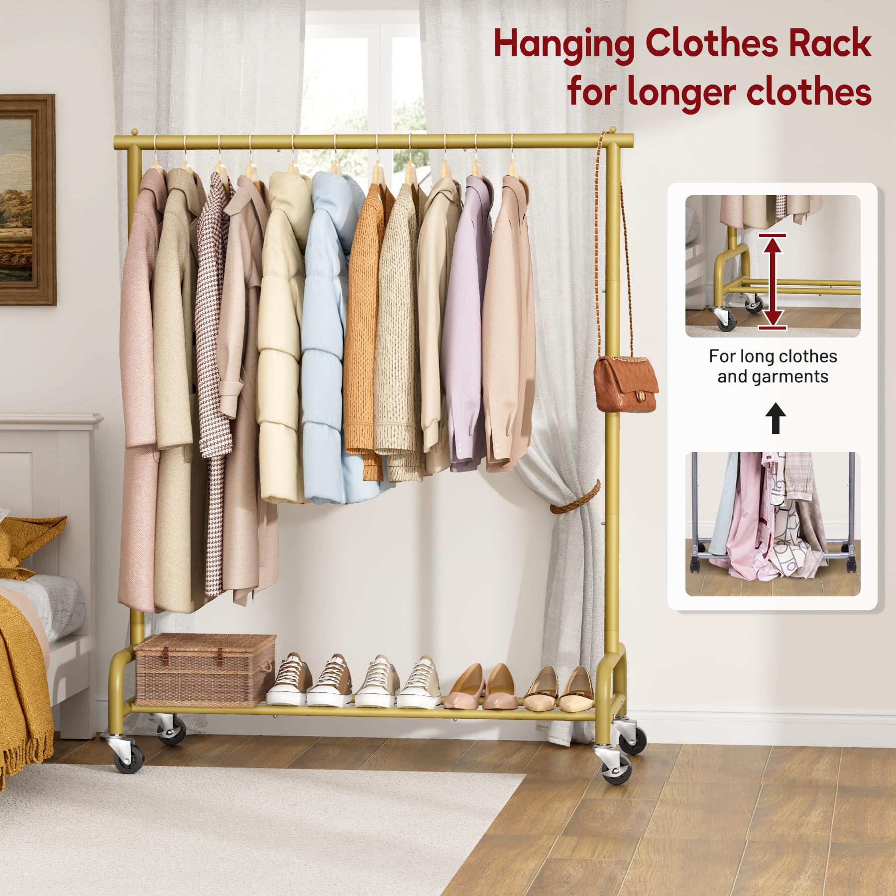 SLEEPING LAMB angled view loaded with garments showing organization and space saving
