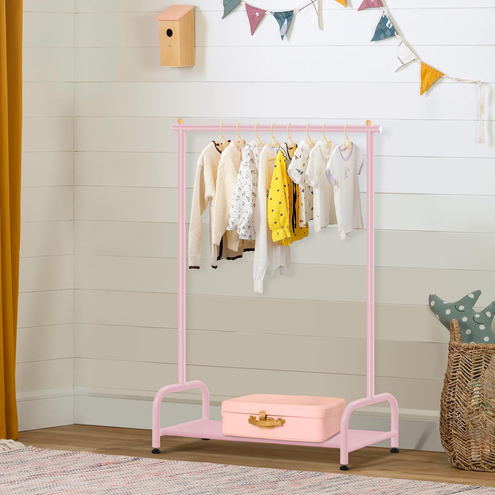 SLEEPING LAMB assembled rack in a playroom showing tidy, child-friendly storage