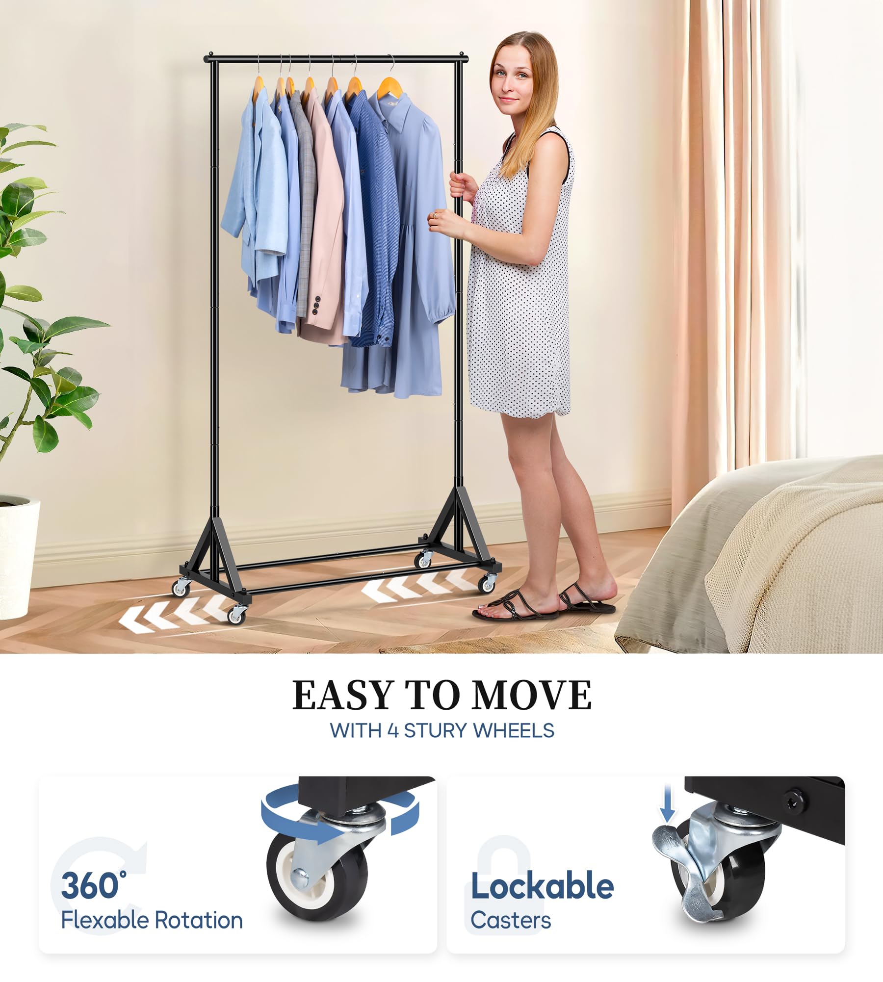 SLEEPING LAMB caster wheel with lock for easy rolling and secure positioning