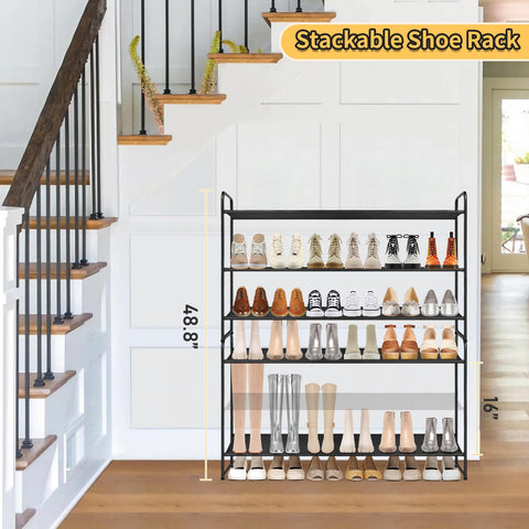 SLEEPING LAMB shoe rack placed inside closet demonstrating space-saving storage and organization