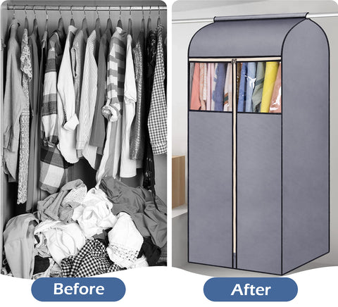 SLEEPING LAMB bag next to hanger showing 54-inch height and scale