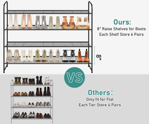 SLEEPING LAMB top shelf with knee-high boots showing tall-clearance advantage