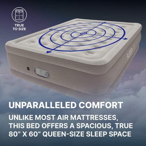 SLEEPLUX side profile showing 18-inch height benefit easier in-and-out access