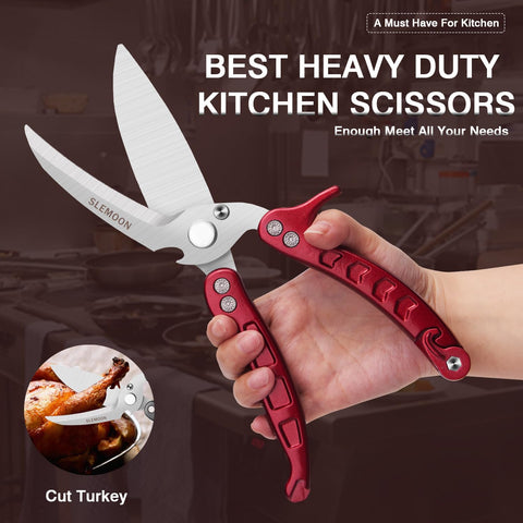 SLEMOON serrated blade close-up showing grip on food and cutting control