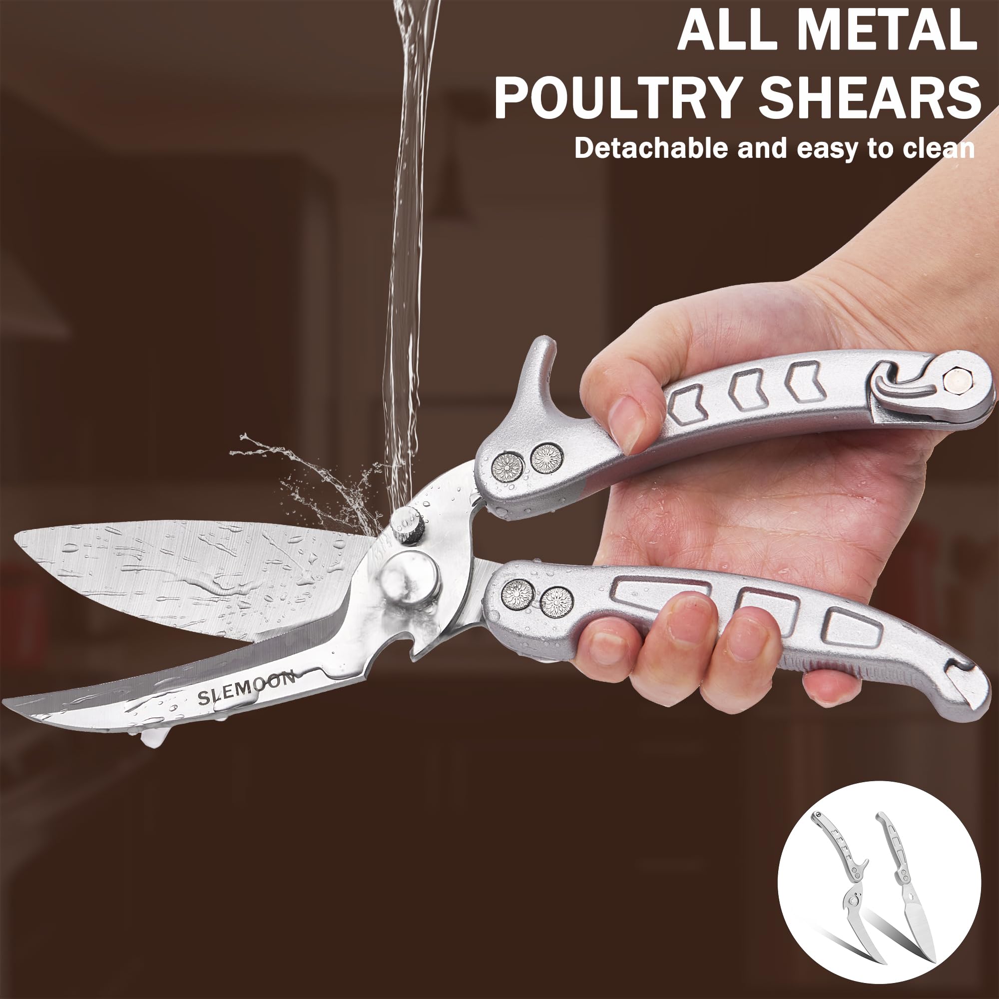 SLEMOON ergonomic fishbone handle close-up offering comfortable non-slip grip benefit