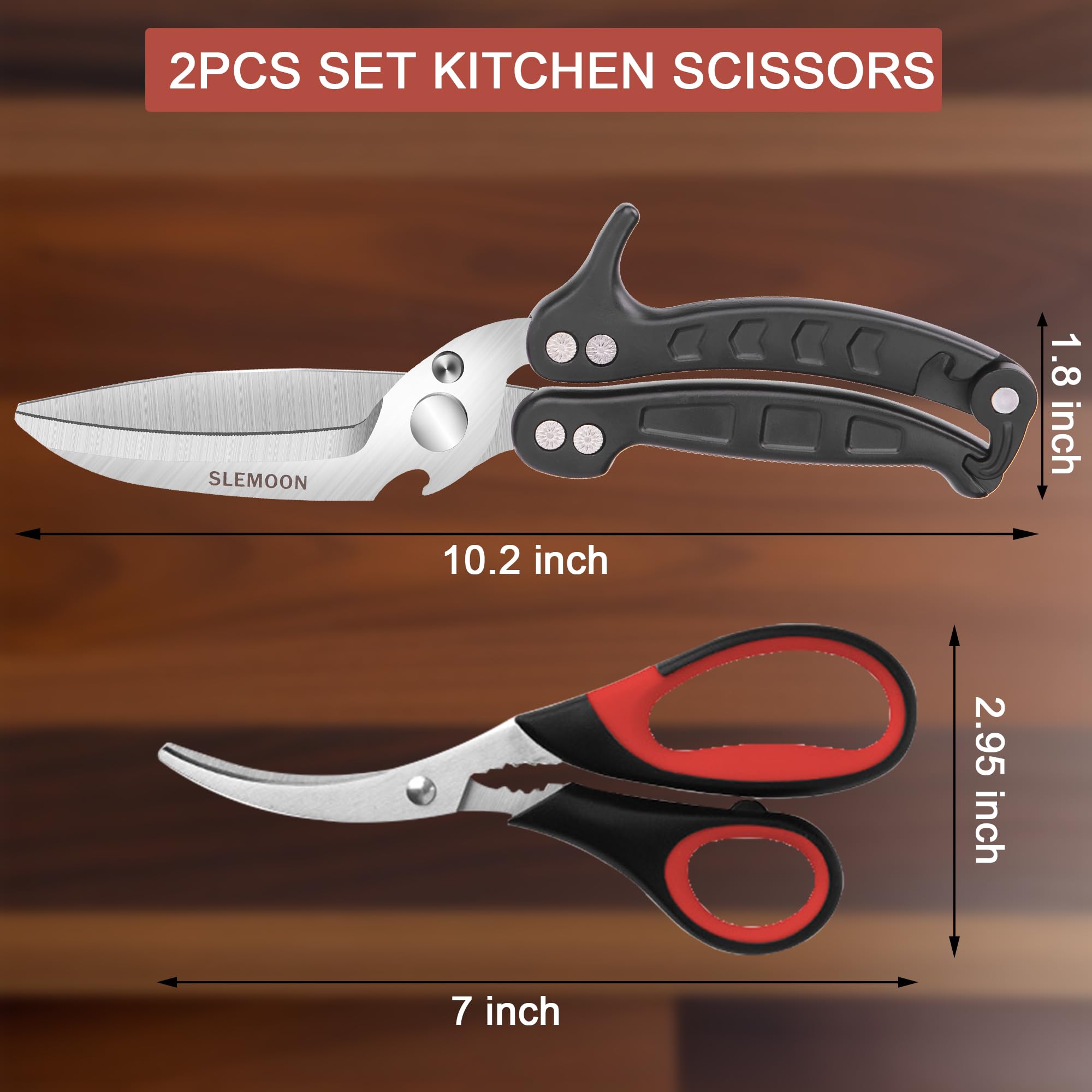 SLEMOON shears next to a hand showing scale and comfortable handling benefit