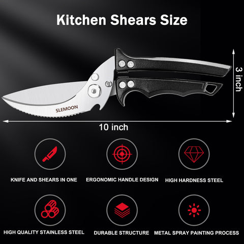 SLEMOON shears cutting chicken demonstrating efficient poultry preparation