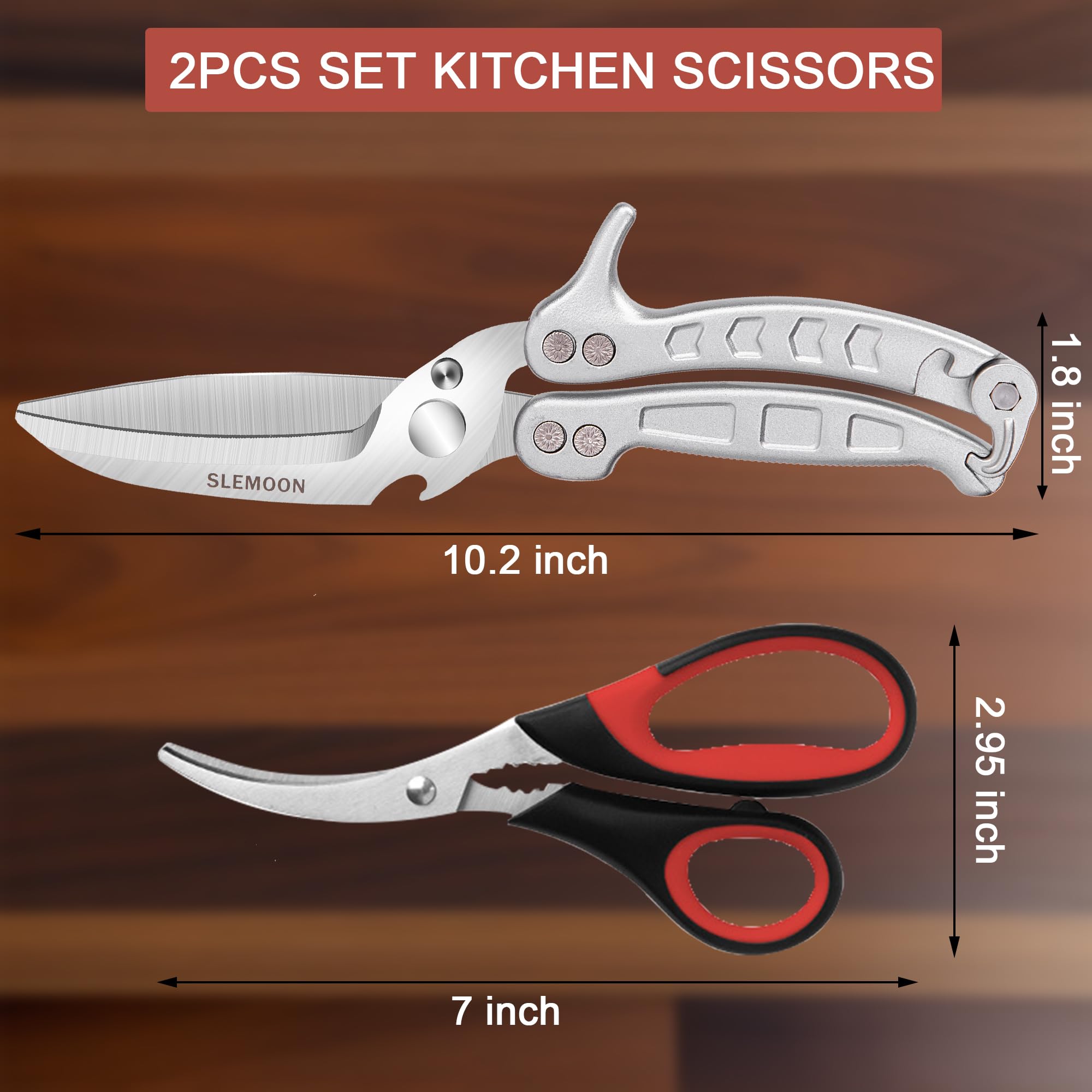SLEMOON shears beside ruler highlighting compact size and scale advantage