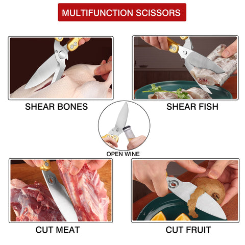 SLEMOON shears placed by dishwasher to highlight easy sanitation benefit