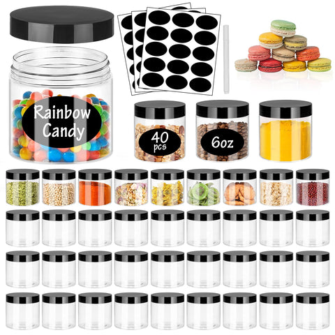 SLifeJars front view of 40-pack clear jars, great for bulk organization