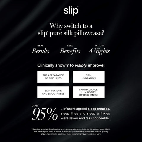 SLIP invisible zipper detail on pillowcase benefit: secure fit without rubbing