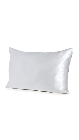 Slip pillowcase on standard queen pillow showing true-to-size fit and comfort benefit
