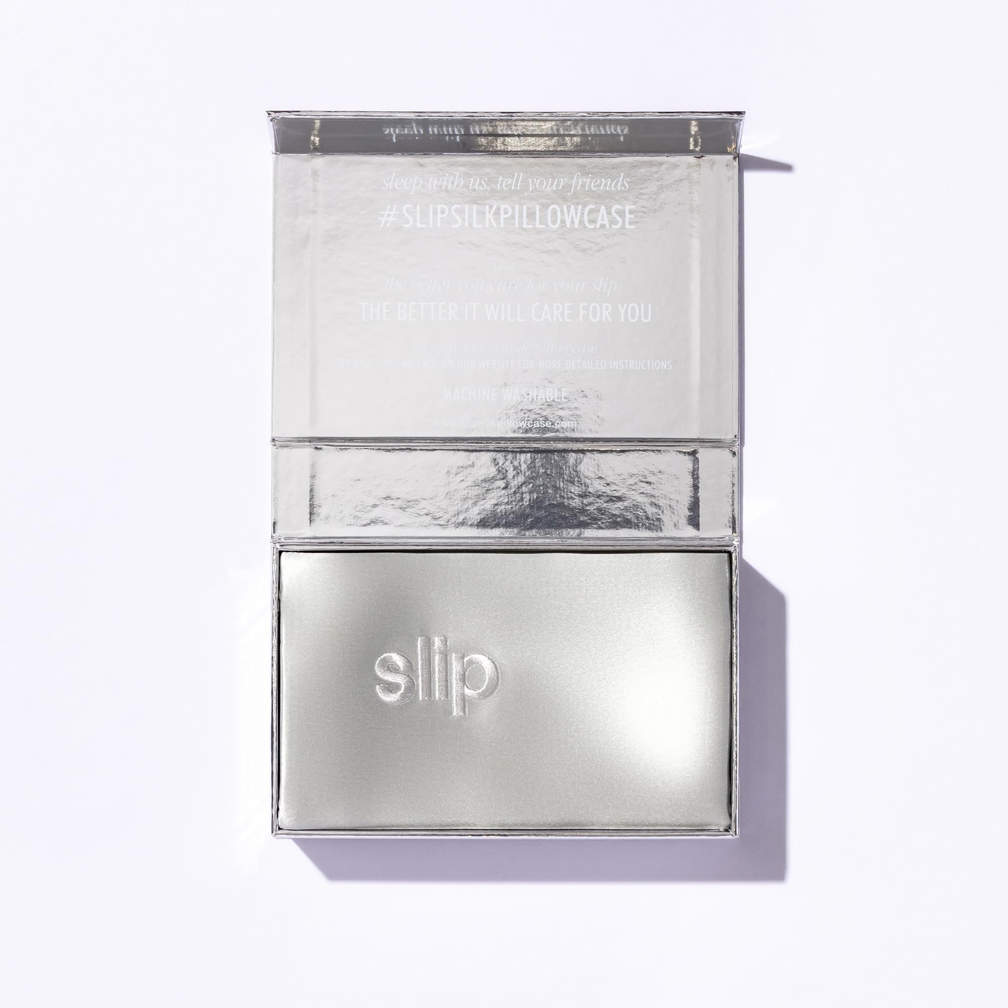 Slip product packaging with pillowcase inside showing ready-to-gift presentation