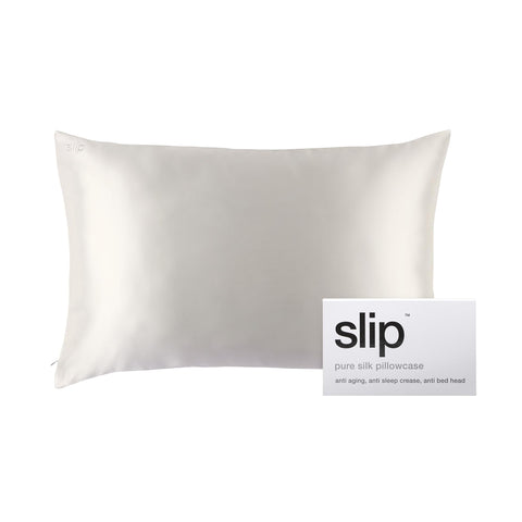 SLIP queen pillowcase front view showing smooth silk and neat finish