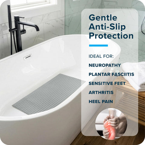 SlipX Solutions mat placed in shower demonstrating improved footing and safety