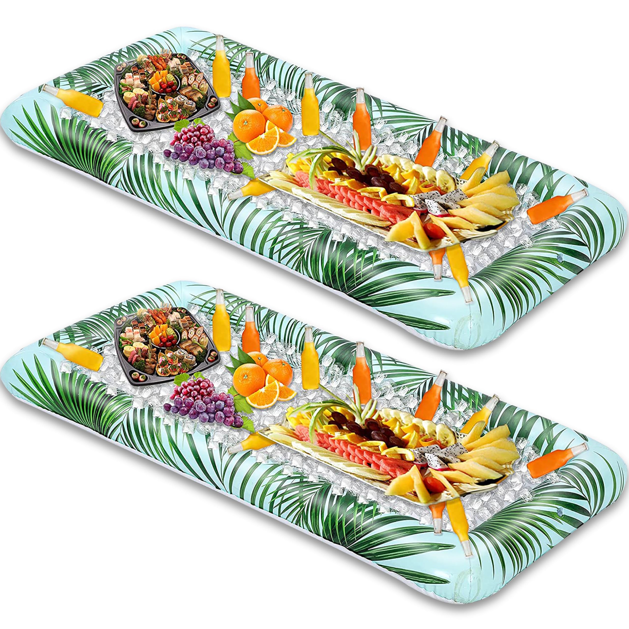 Sloosh leaf-pattern front view showing full inflatable serving bar, stylish presentation benefit