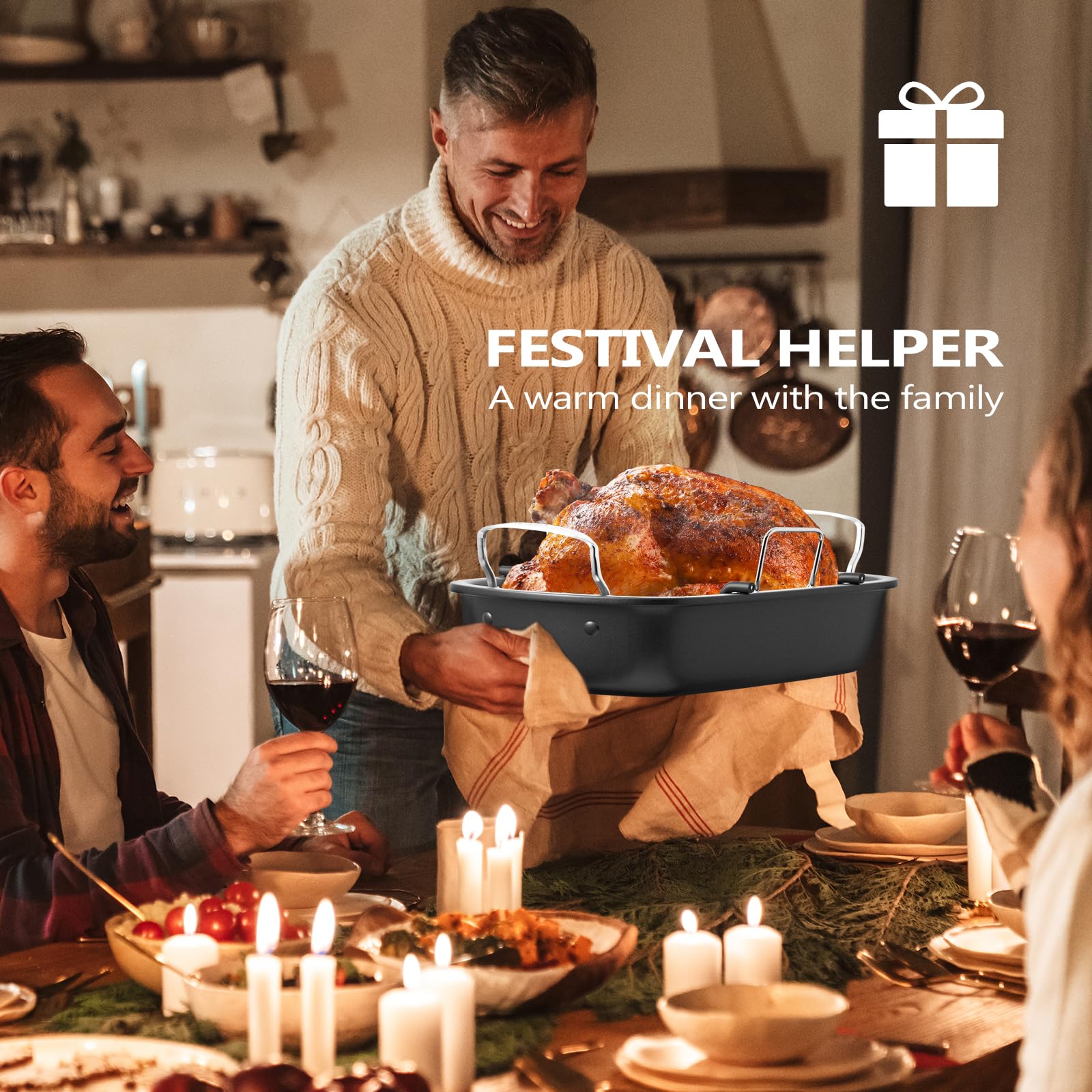 Slow Slog roasting pan in oven with turkey for even browning benefit