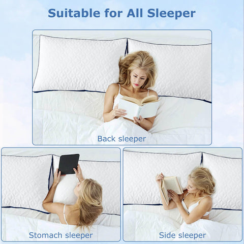Slybear pillow beside nightstand to show king size scale and room fit for beds