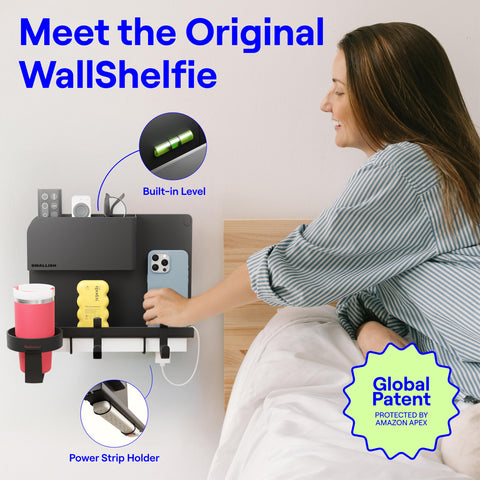 Smallish WallShelfie built-in level close-up ensuring accurate alignment and easy installation