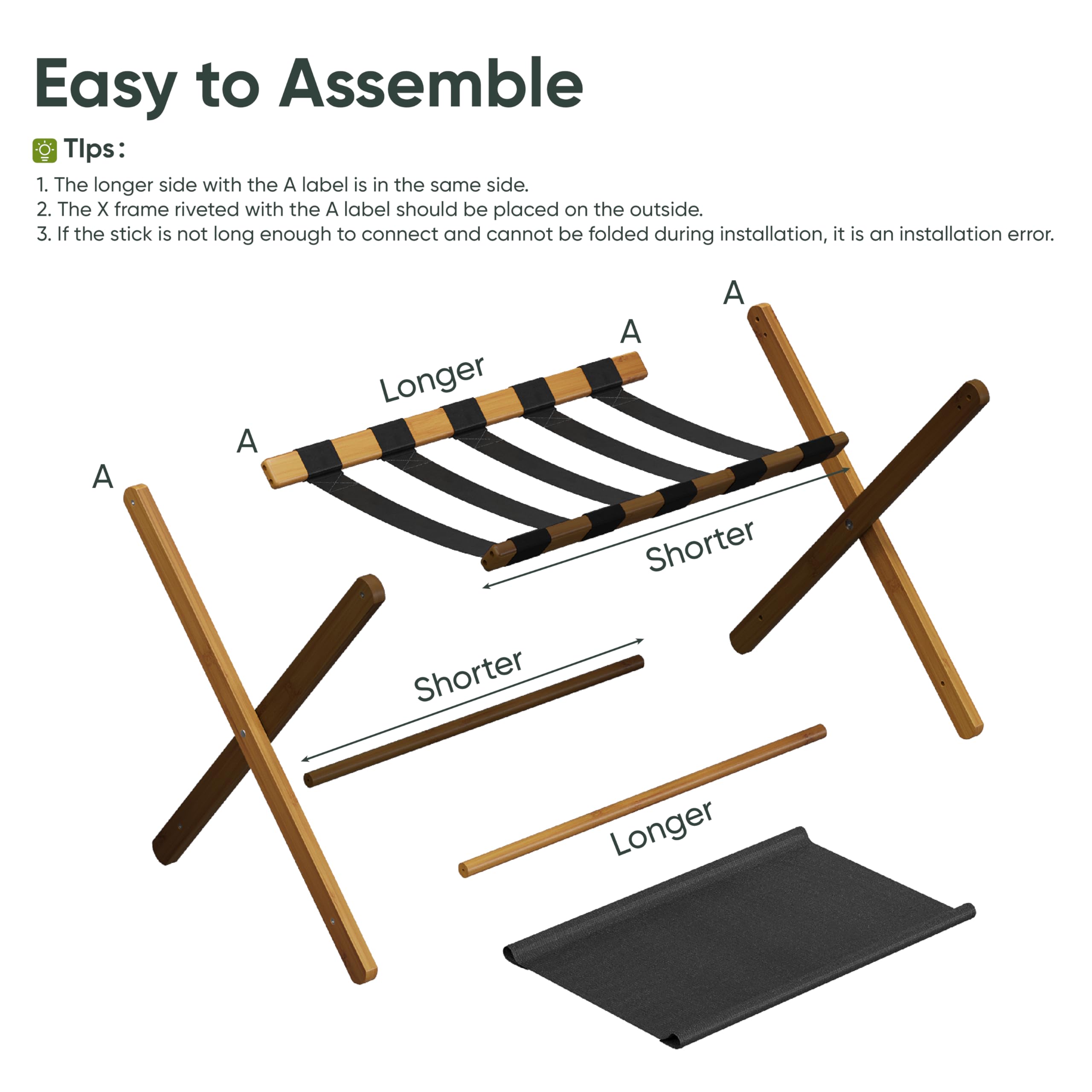 Smart FENDEE closeup of bamboo grain and nylon straps for durable support