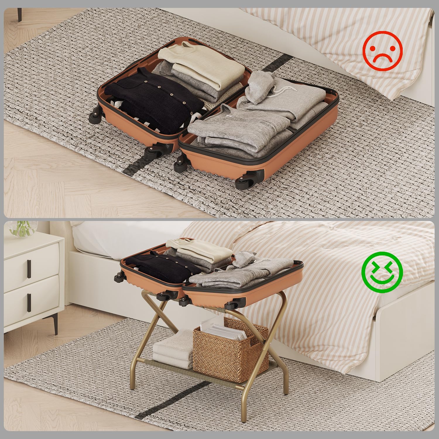 Smart FENDEE close-up of nylon straps and iron frame, highlighting durable support