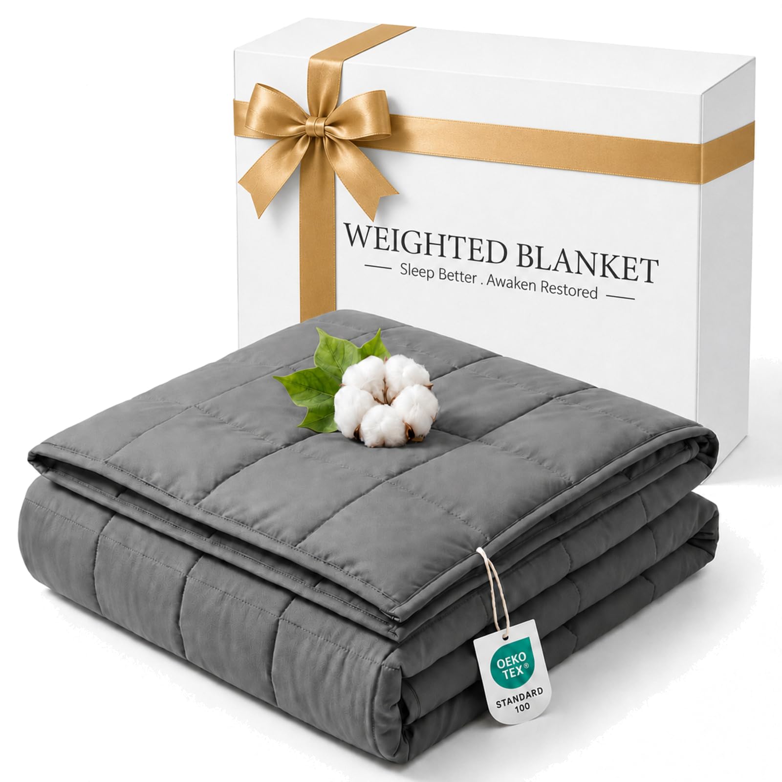 Smart Queen front view folded blanket showing tidy edges and practical storage benefit