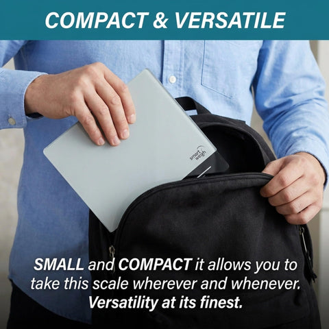 Smart Weigh open battery compartment illustrating portable, cordless operation benefit