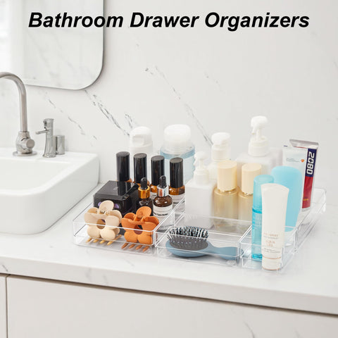 SMARTAKE in bathroom vanity organizing cosmetics and speeding routines
