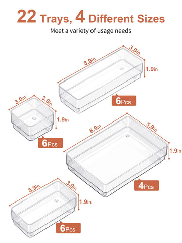SMARTAKE close-up of silicone non-slip feet preventing tray movement in drawers