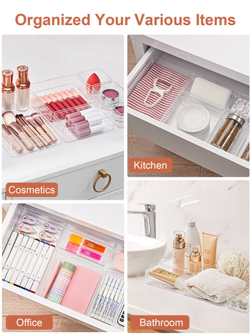 SMARTAKE organizers used on a desk to separate pens, cables and small office items