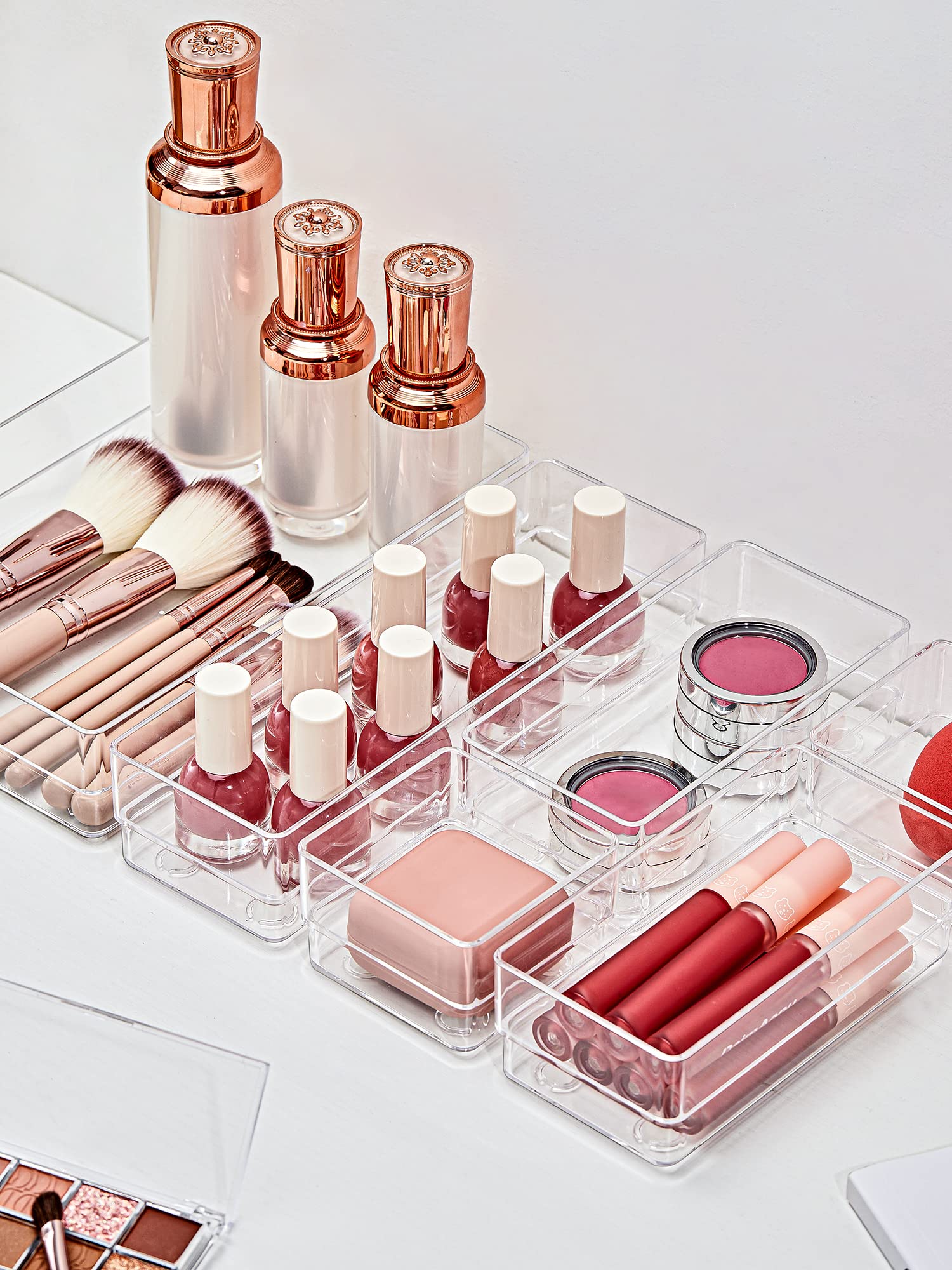 SMARTAKE stacked trays inside a deep drawer maximizing vertical storage