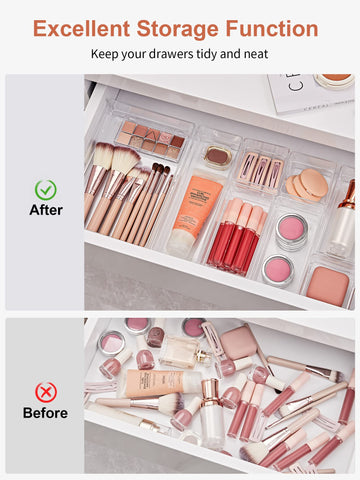 SMARTAKE trays holding makeup tools for fast selection and tidy storage