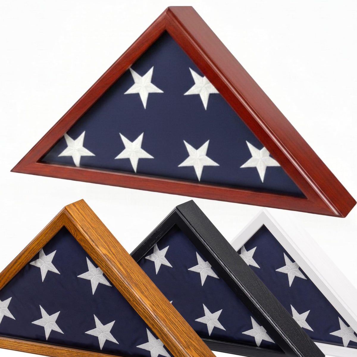 SmartChoice front view of mahogany flag case showing dignified presentation benefit