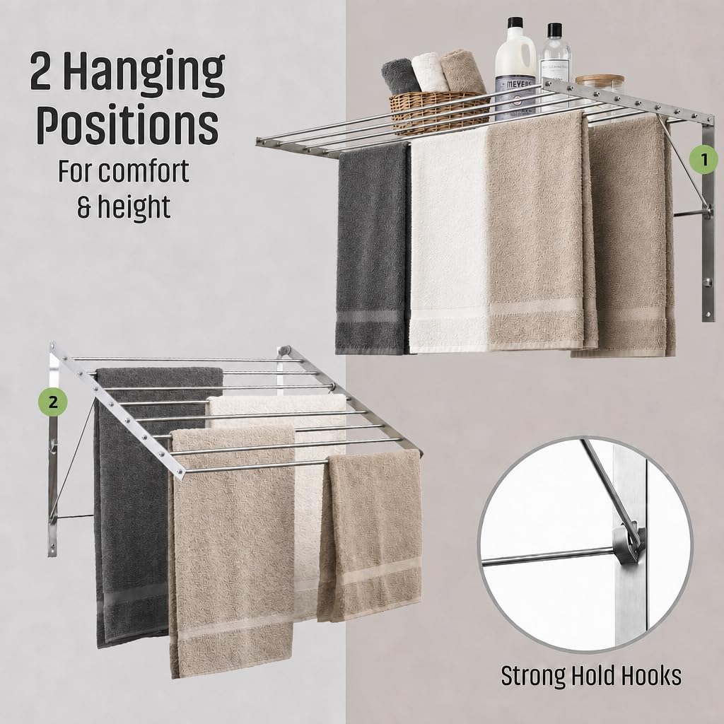 Smartsome mounted above washer in bathroom for everyday drying