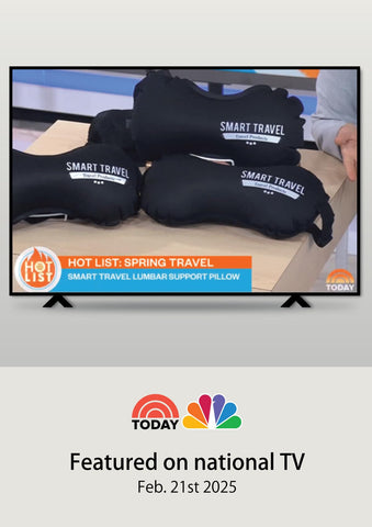 SMART TRAVEL side profile inflated pillow illustrating ergonomic back curve support