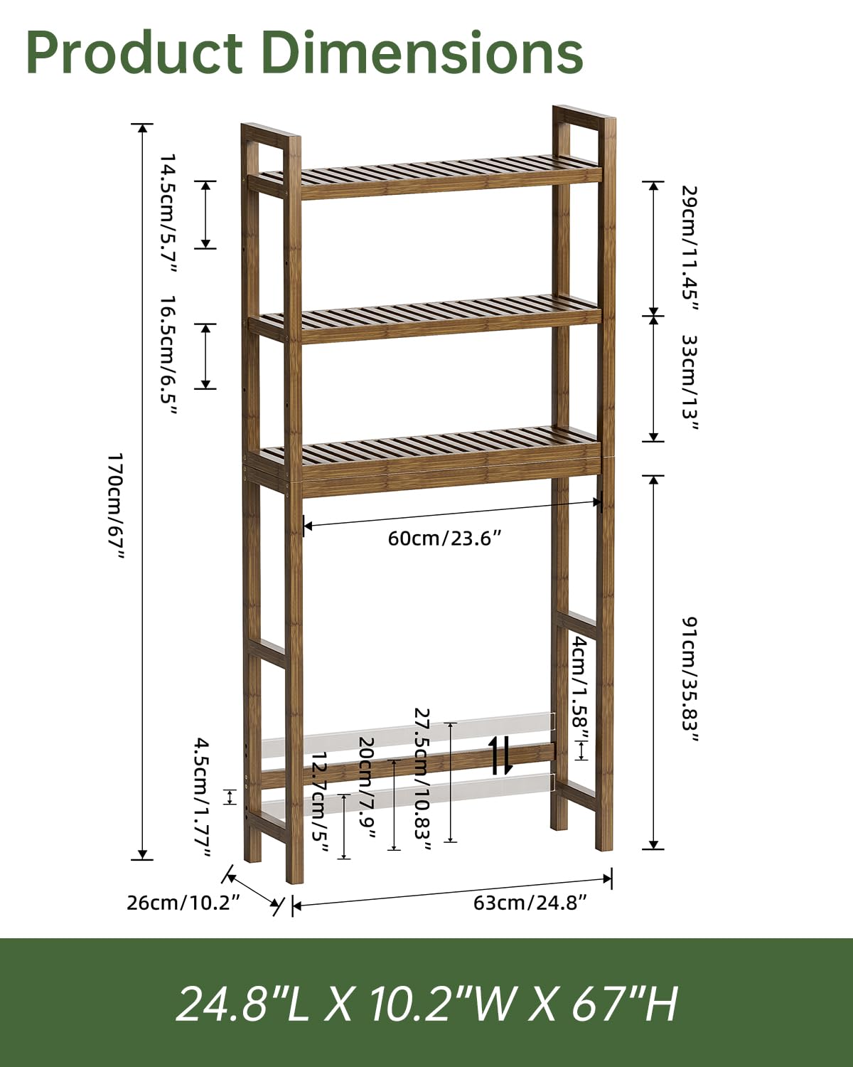 SMIBUY top shelf styled with plant showing decorative storage benefit